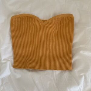 Orange ribbed tube top